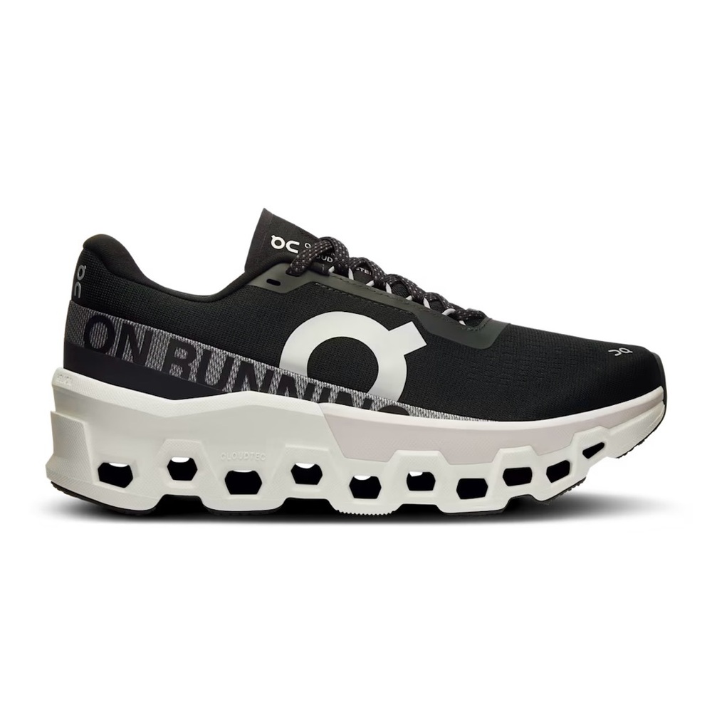 Women’s On Running Black and White Cloudmonster 2 - Picture 7 of 9